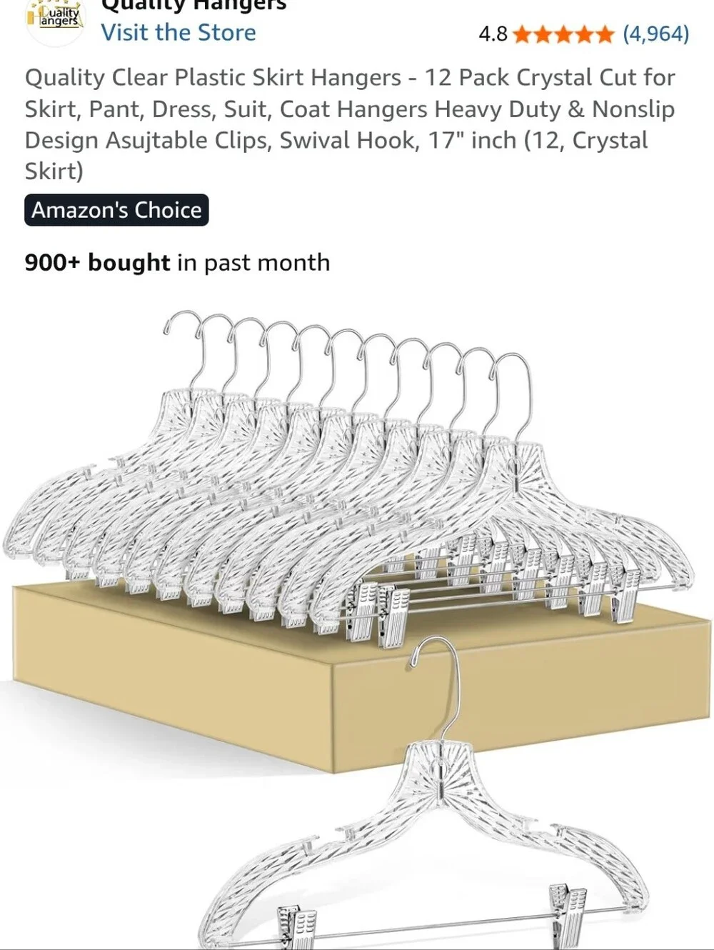 Hangers - 9 crystal designed swivel 17